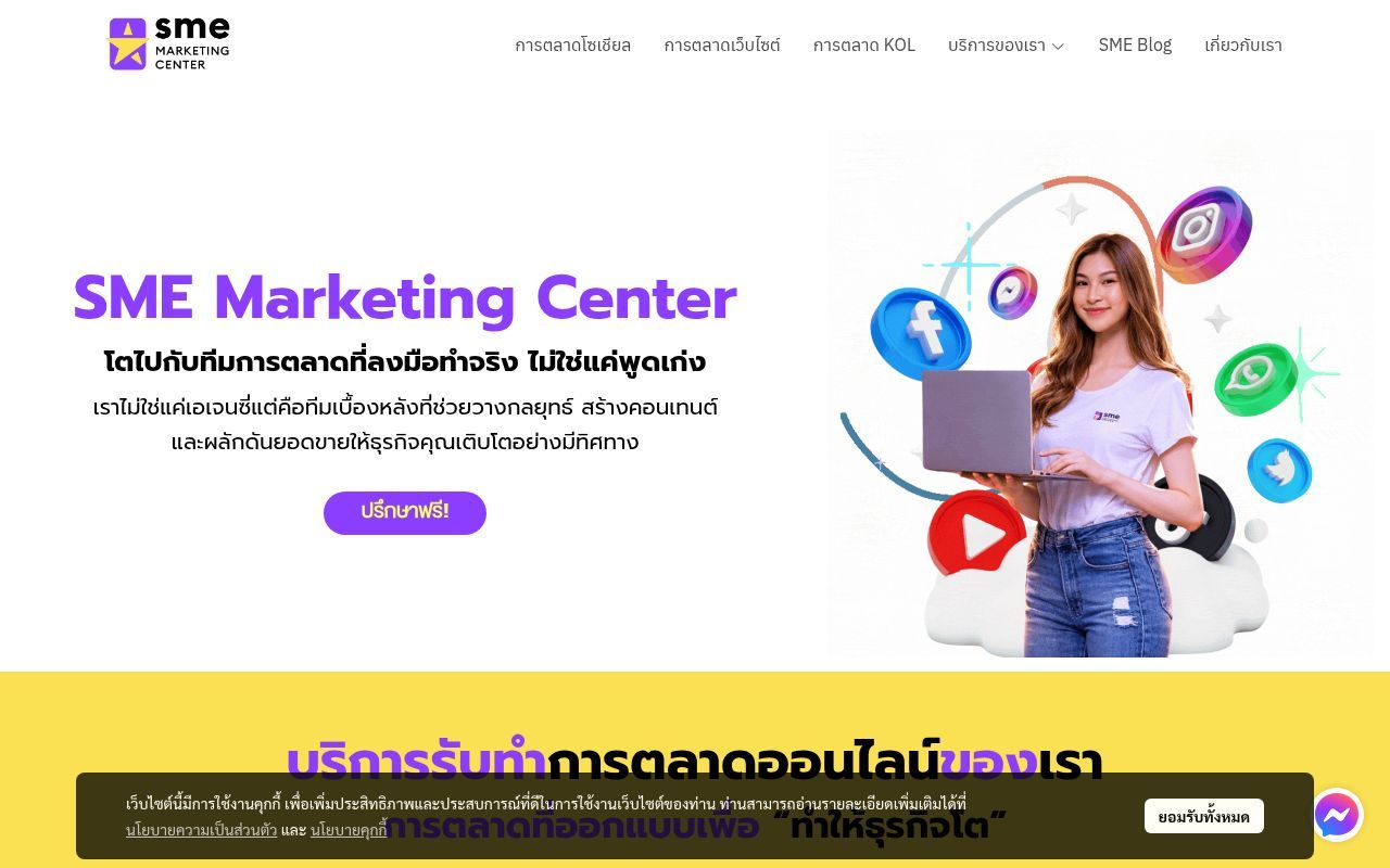 Homepage screenshot of smemarketingcenter.com