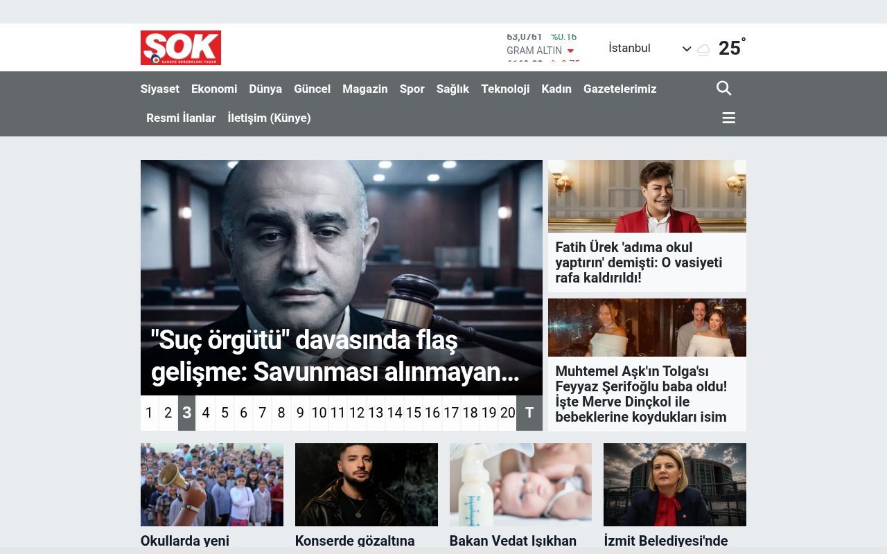 Homepage screenshot of sokgazetesi.com.tr