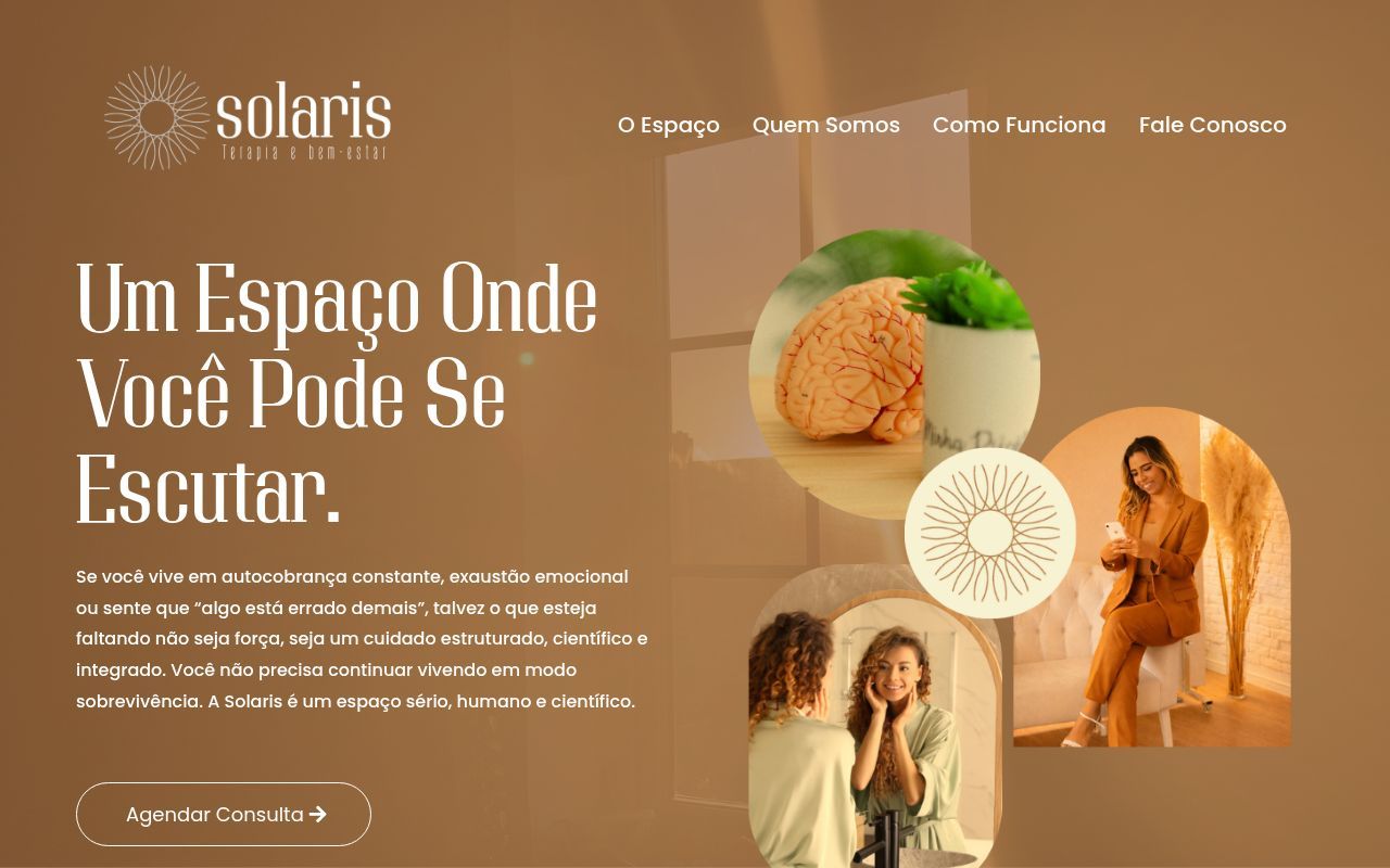 Homepage screenshot of solaristerapia.com.br