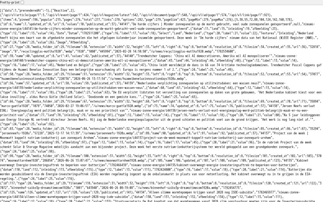 Homepage screenshot of solarmagazine.nl