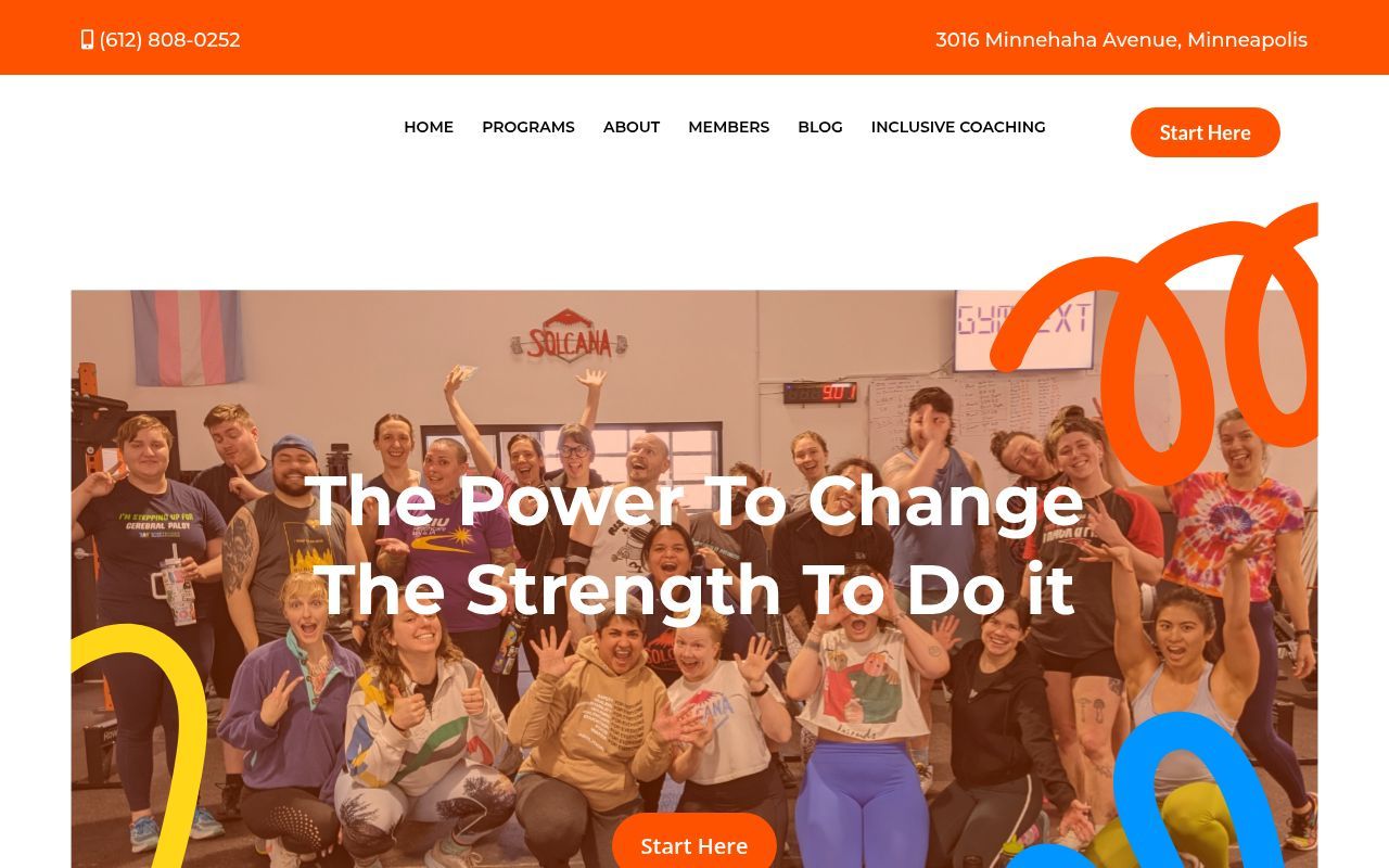 Homepage screenshot of solcanafitness.com