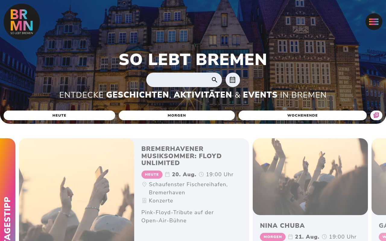 Homepage screenshot of solebtbremen.weser-kurier.de