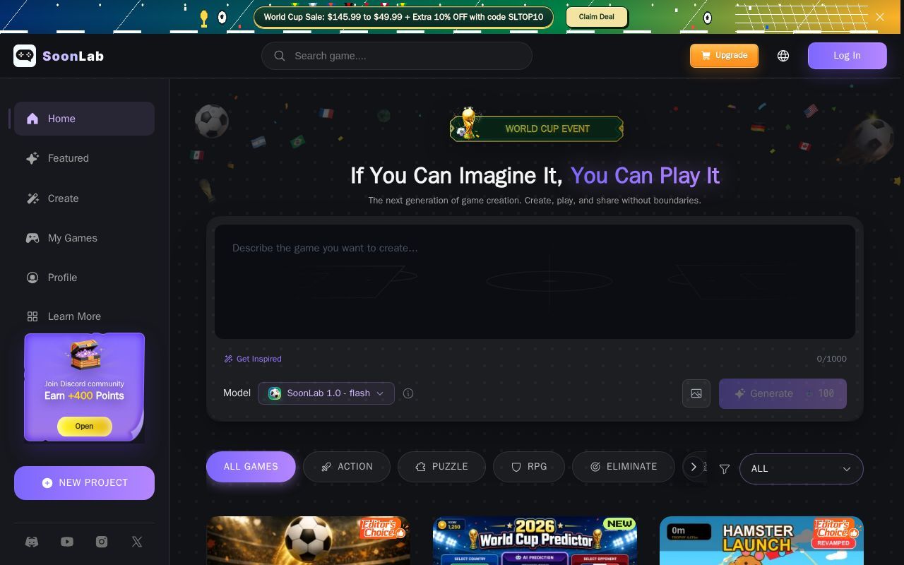 Homepage screenshot of soonlab.ai