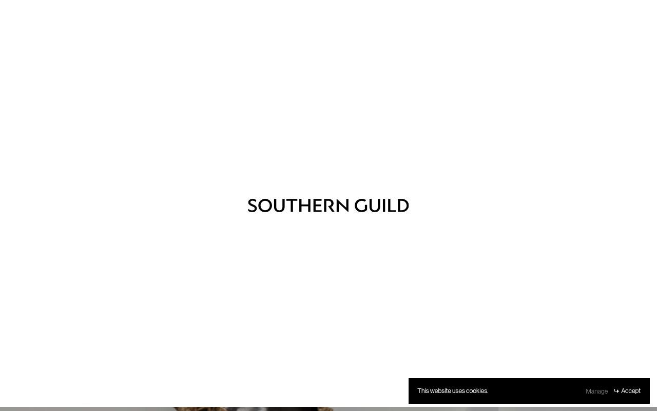 Homepage screenshot of southernguild.com
