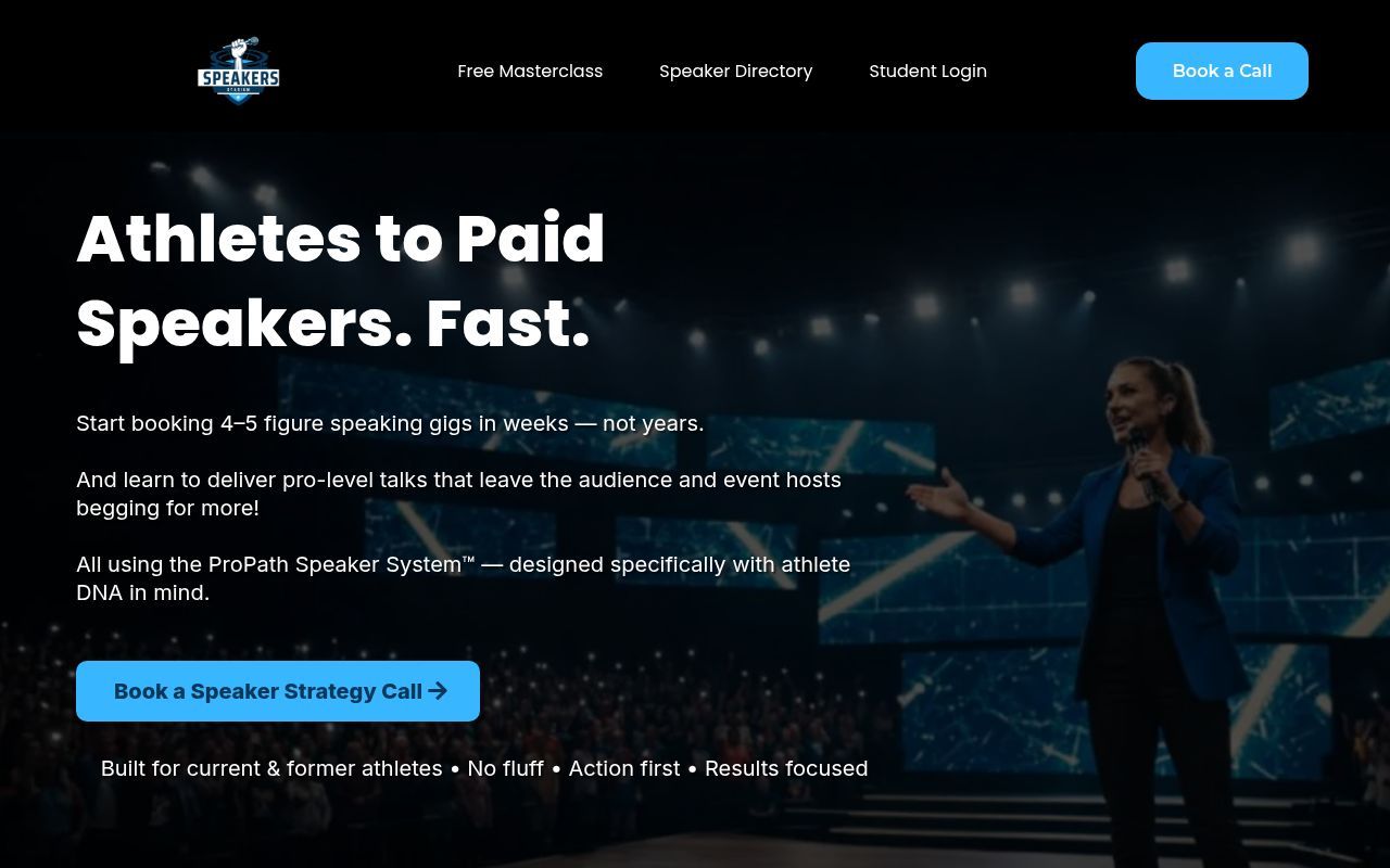 Homepage screenshot of speakersstadium.com