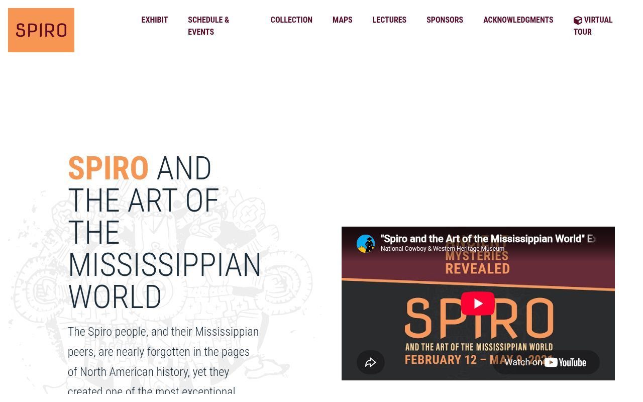 Homepage screenshot of spiromounds.com