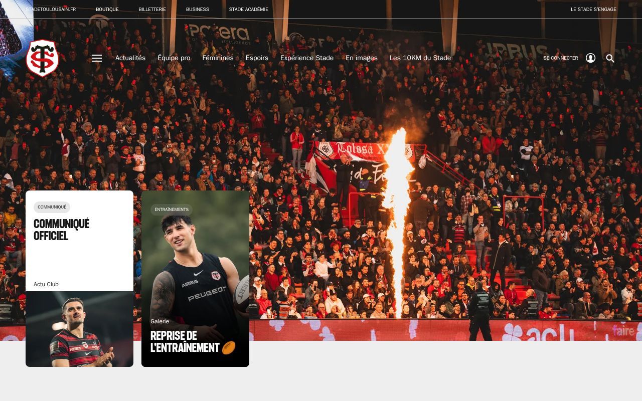 Homepage screenshot of stadetoulousain.fr