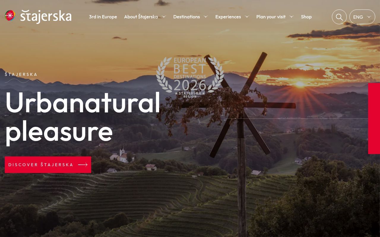 Homepage screenshot of stajerska.si