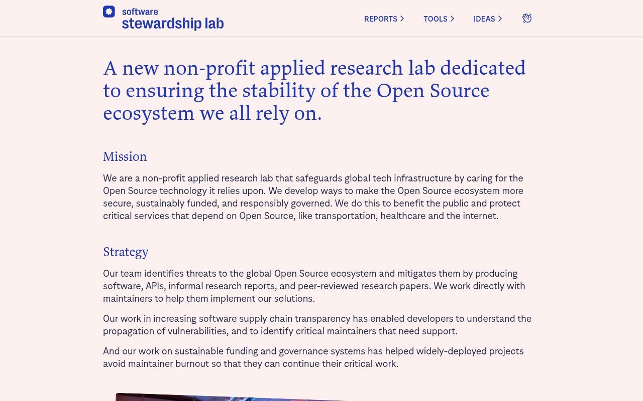 Homepage screenshot of stewardshiplab.org