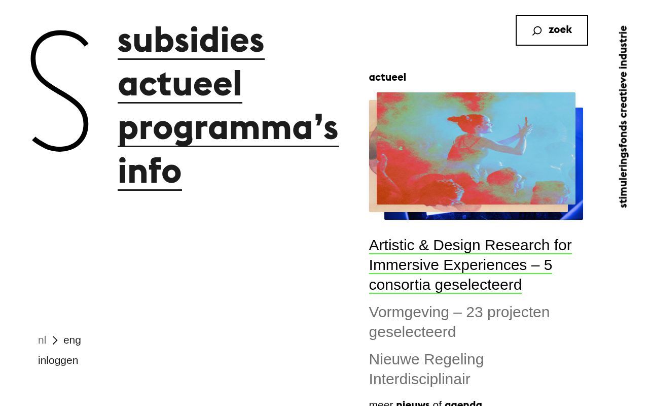Homepage screenshot of stimuleringsfonds.nl