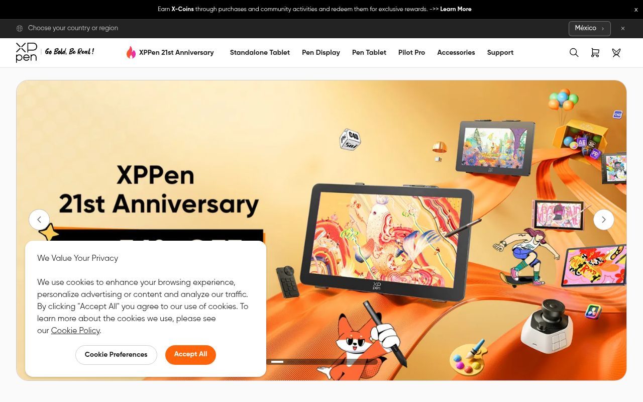 Homepage screenshot of storexppen.co.uk