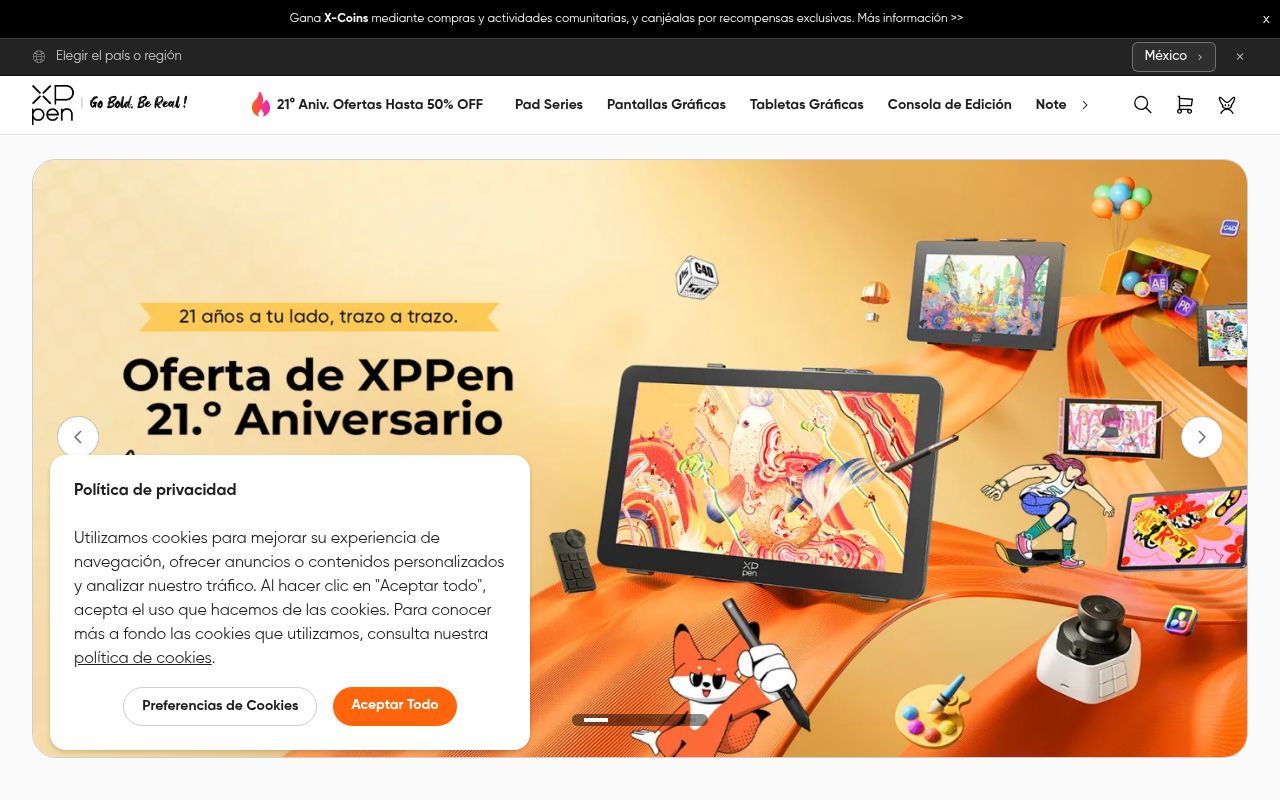 Homepage screenshot of storexppen.es