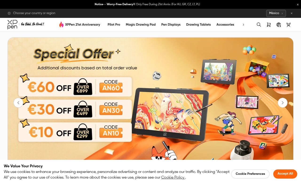 Homepage screenshot of storexppen.eu