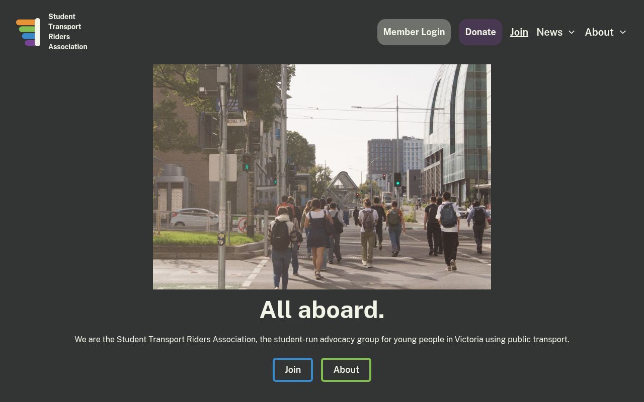 Homepage screenshot of stra.org.au