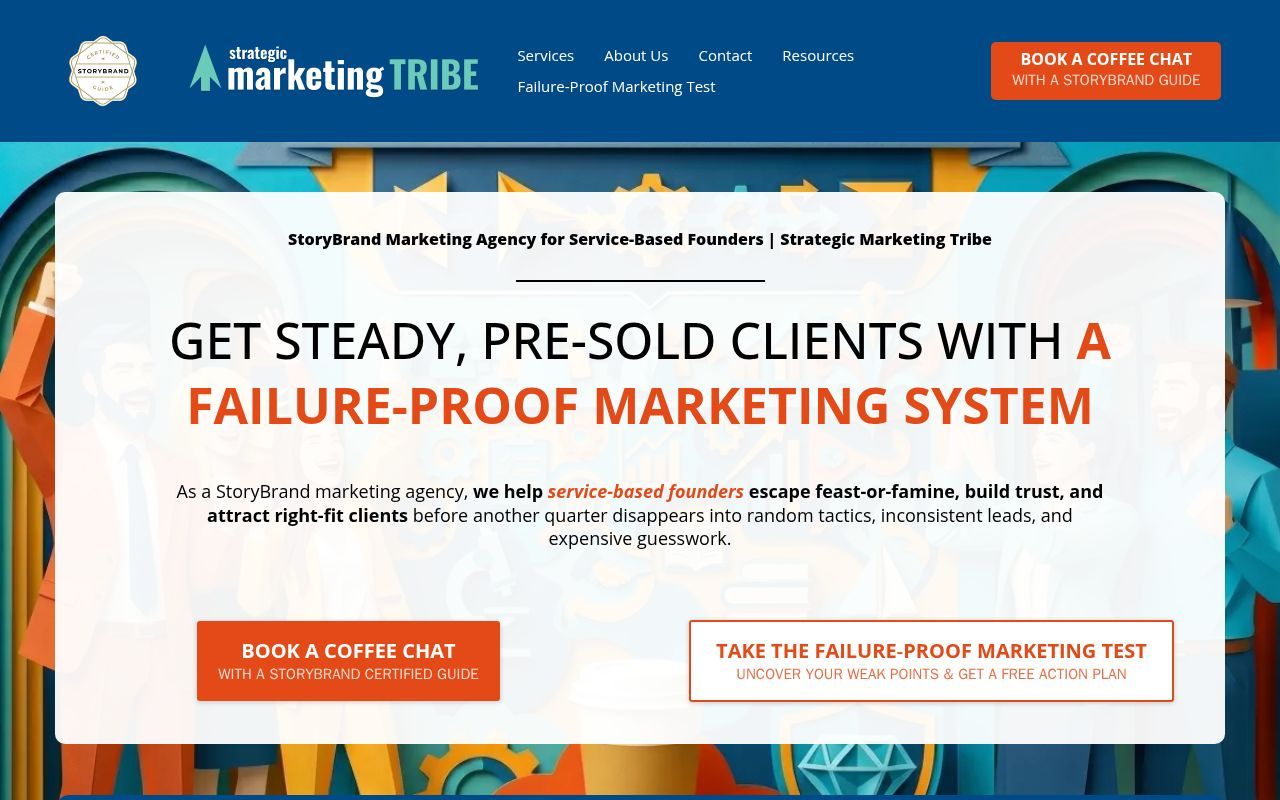 Homepage screenshot of strategicmarketingtribe.com