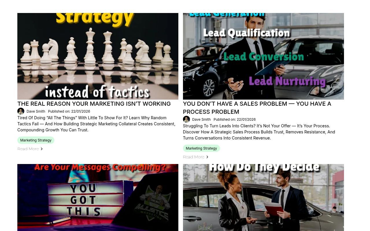 Homepage screenshot of strategies.imjusticemarketing.com