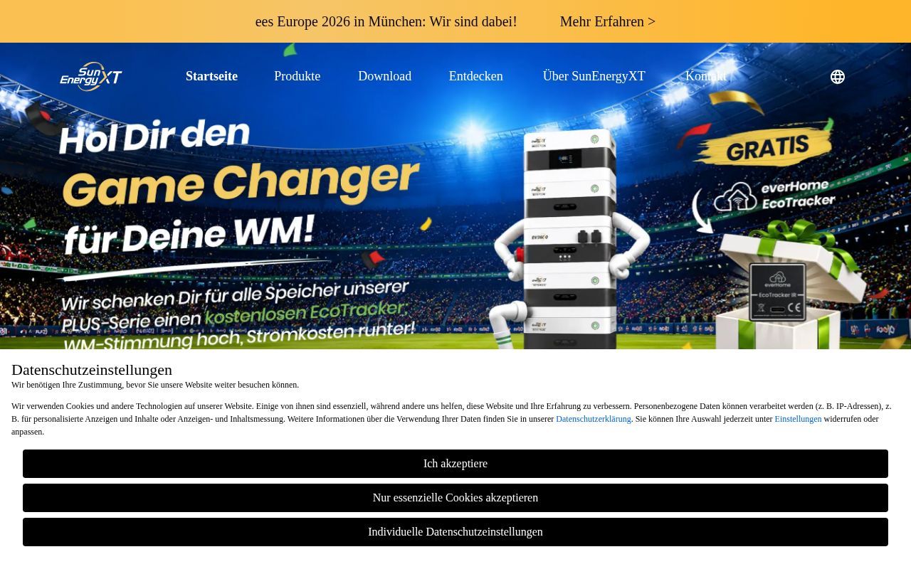Homepage screenshot of sunenergyxt.com