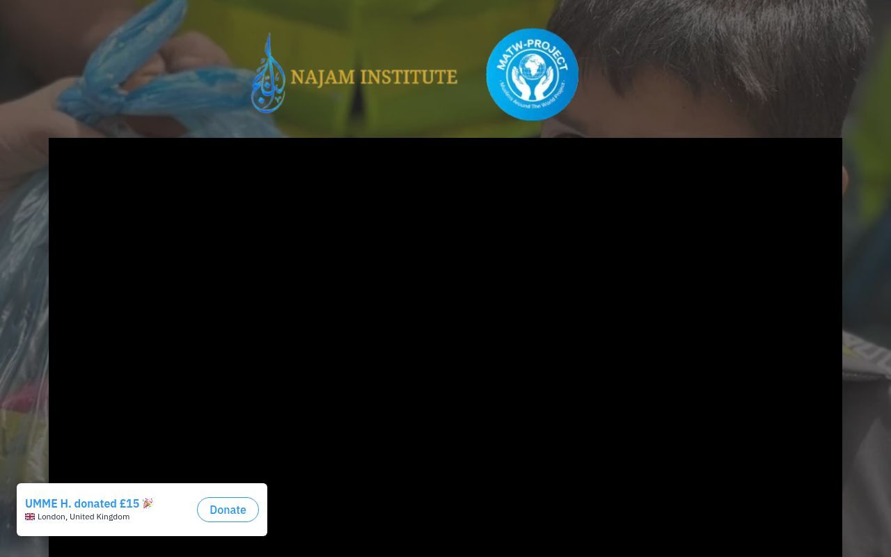 Homepage screenshot of support.najamrelief.com