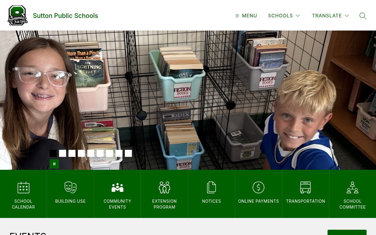 Homepage screenshot of suttonschools.net