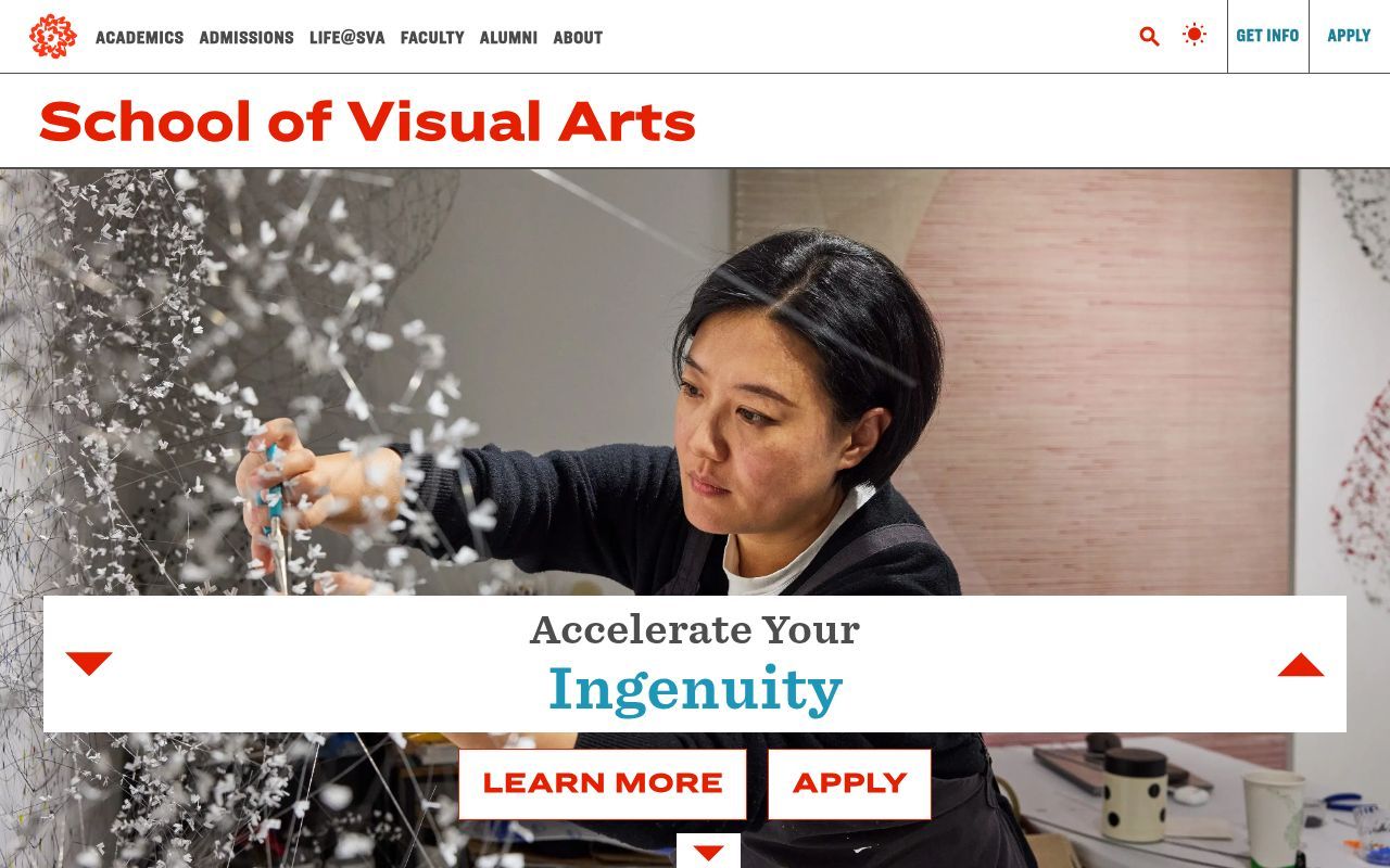 Homepage screenshot of sva.edu