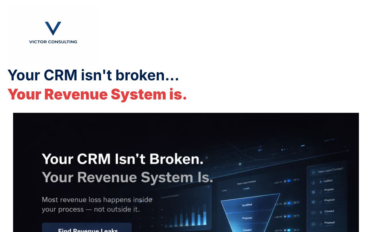 Homepage screenshot of systems.victor-consulting.com