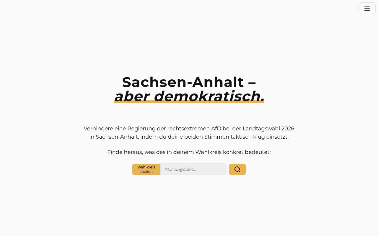 Homepage screenshot of taktisch-waehlen.de