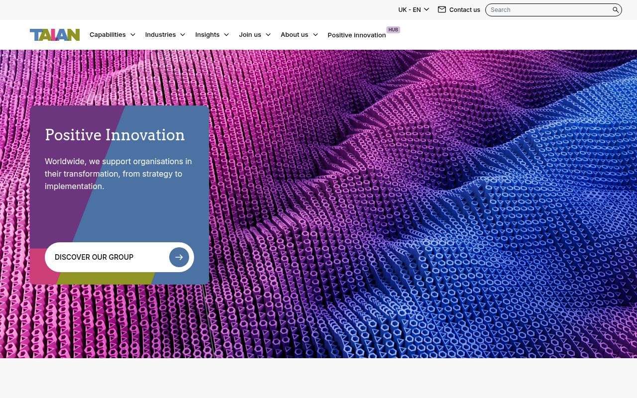 Homepage screenshot of talan.com