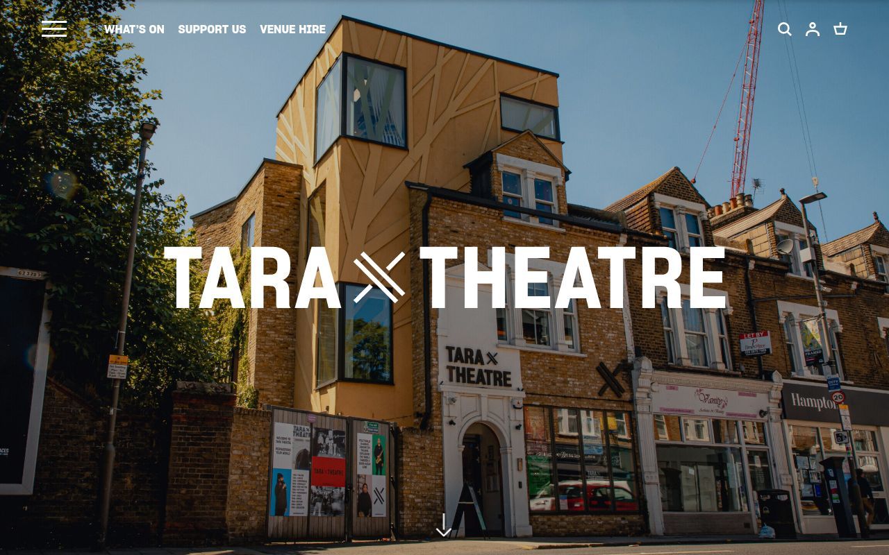 Homepage screenshot of taratheatre.com