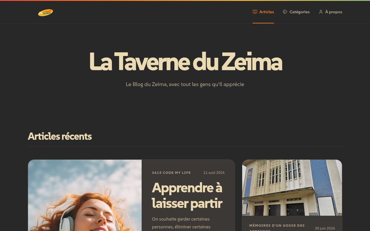 Homepage screenshot of taverne-zeima-gilt.vercel.app