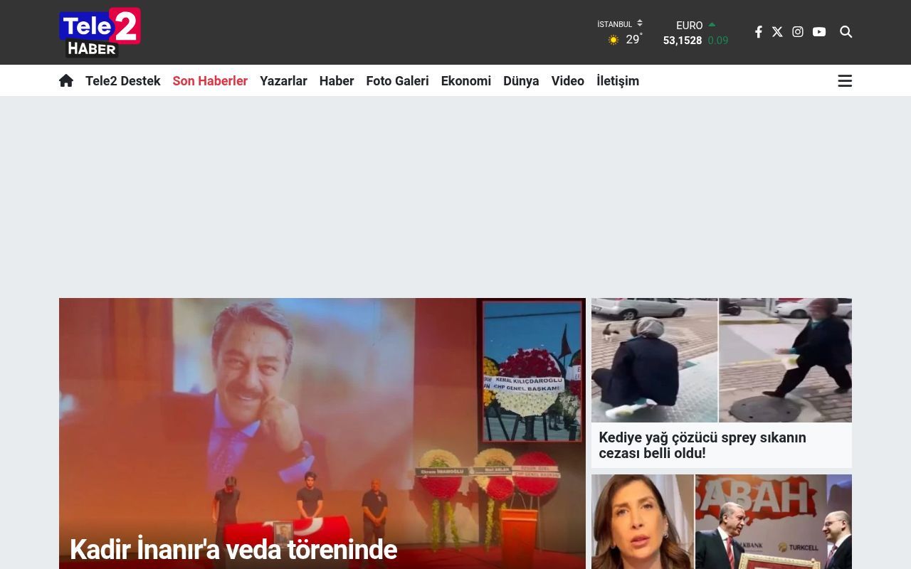 Homepage screenshot of tele2haber.com