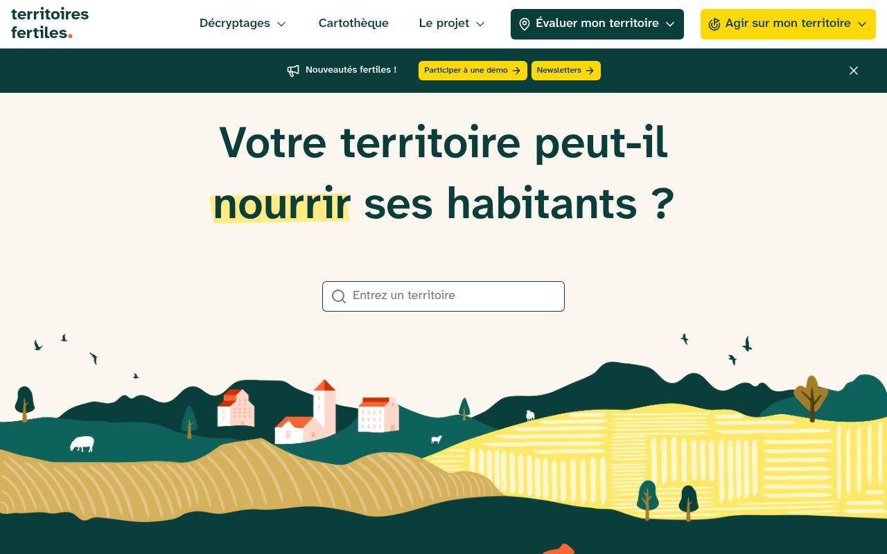 Homepage screenshot of territoiresfertiles.fr