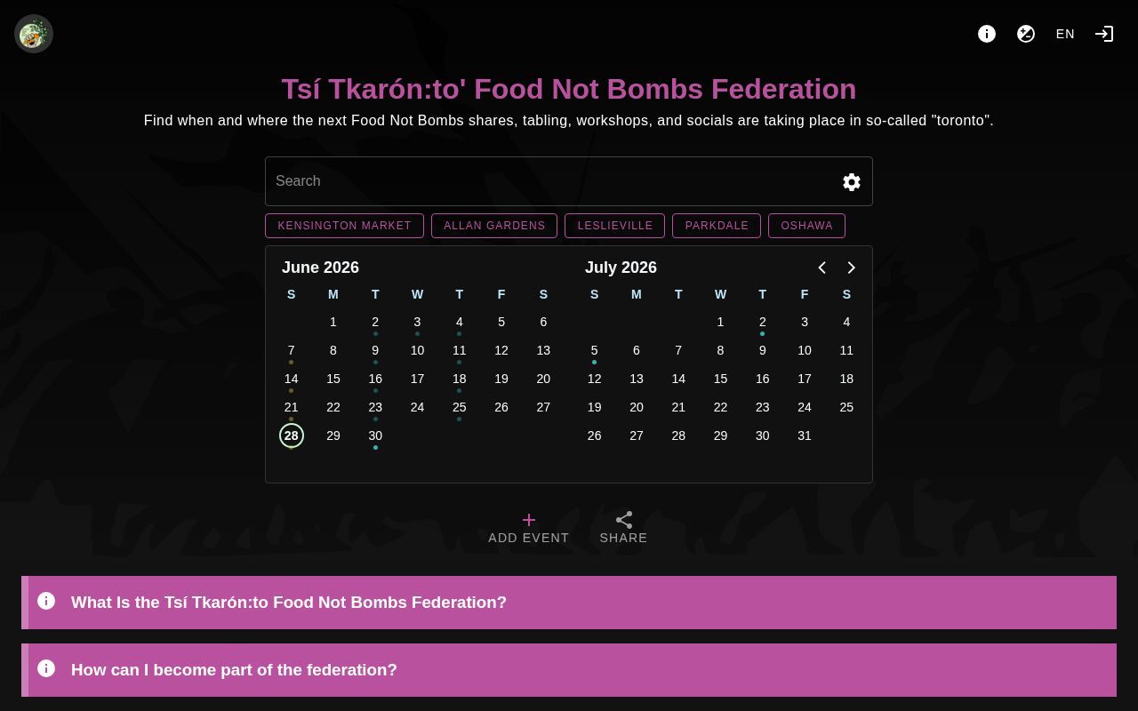 Homepage screenshot of tfnb.ca