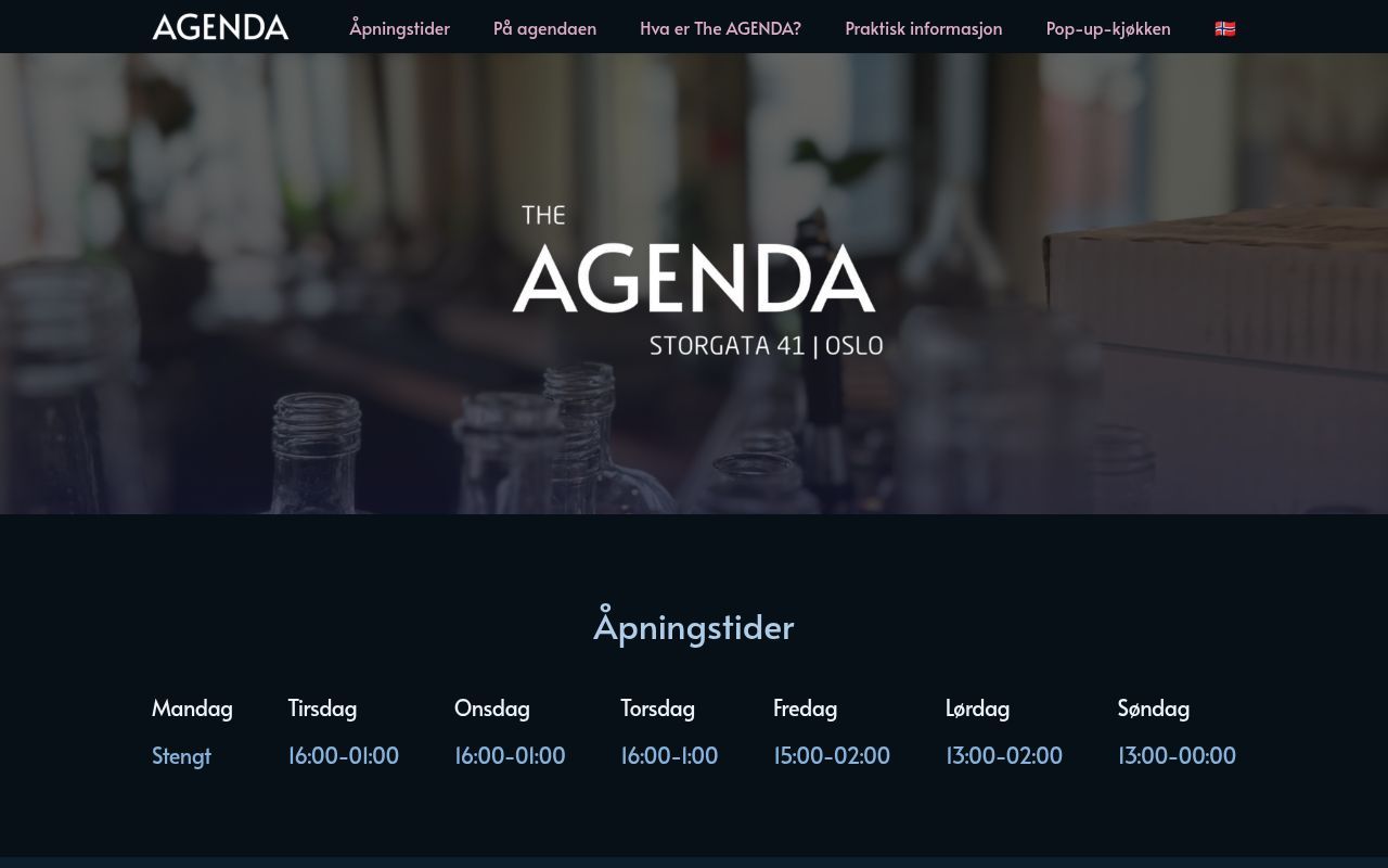 Homepage screenshot of theagenda.no