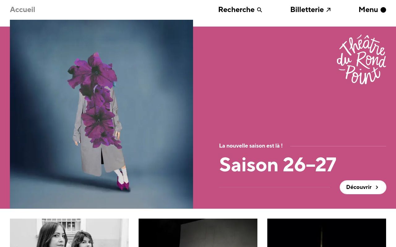 Homepage screenshot of theatredurondpoint.fr