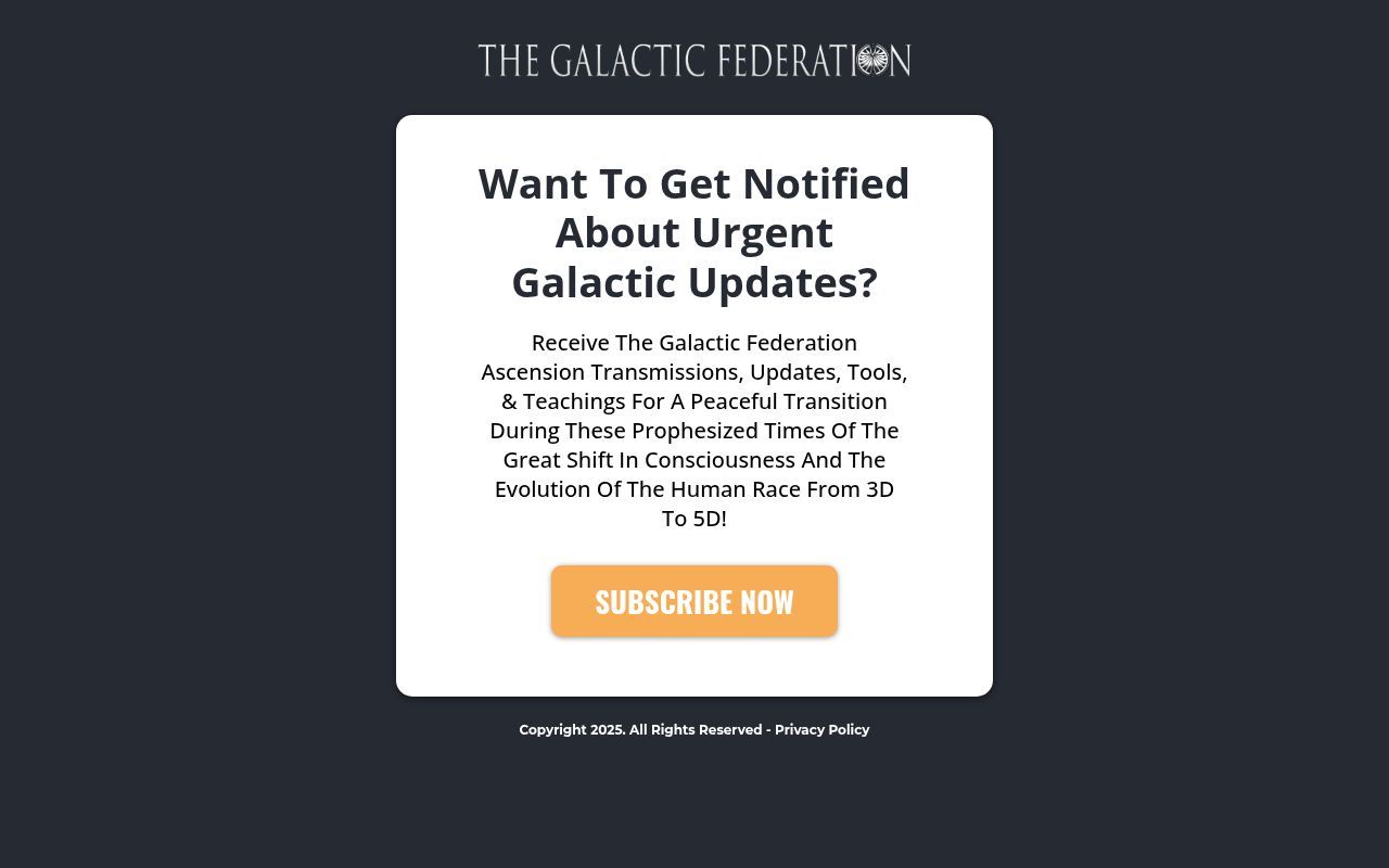 Homepage screenshot of thegalacticfederation.com