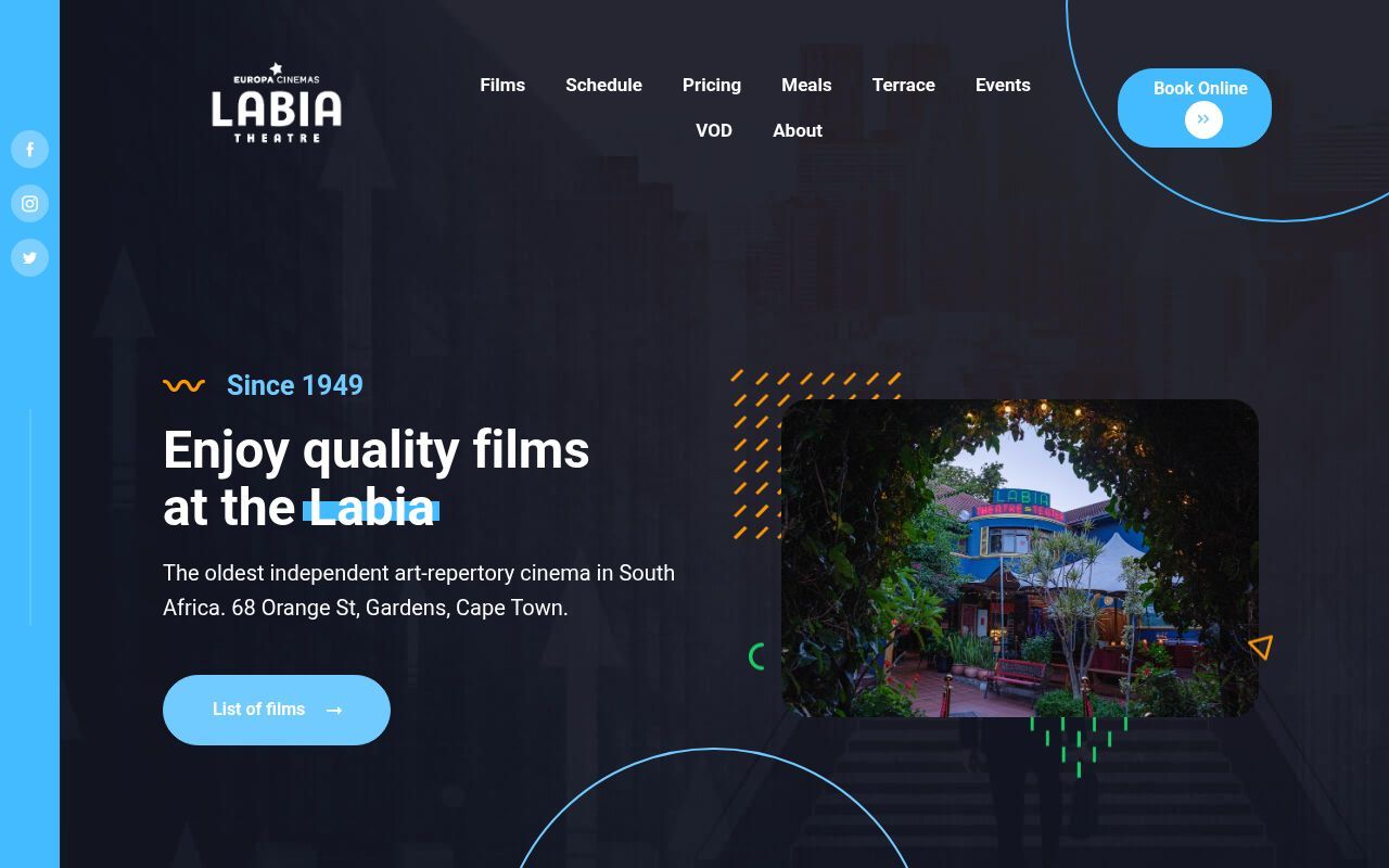 Homepage screenshot of thelabia.co.za