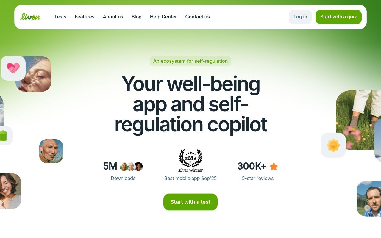Homepage screenshot of theliven.com