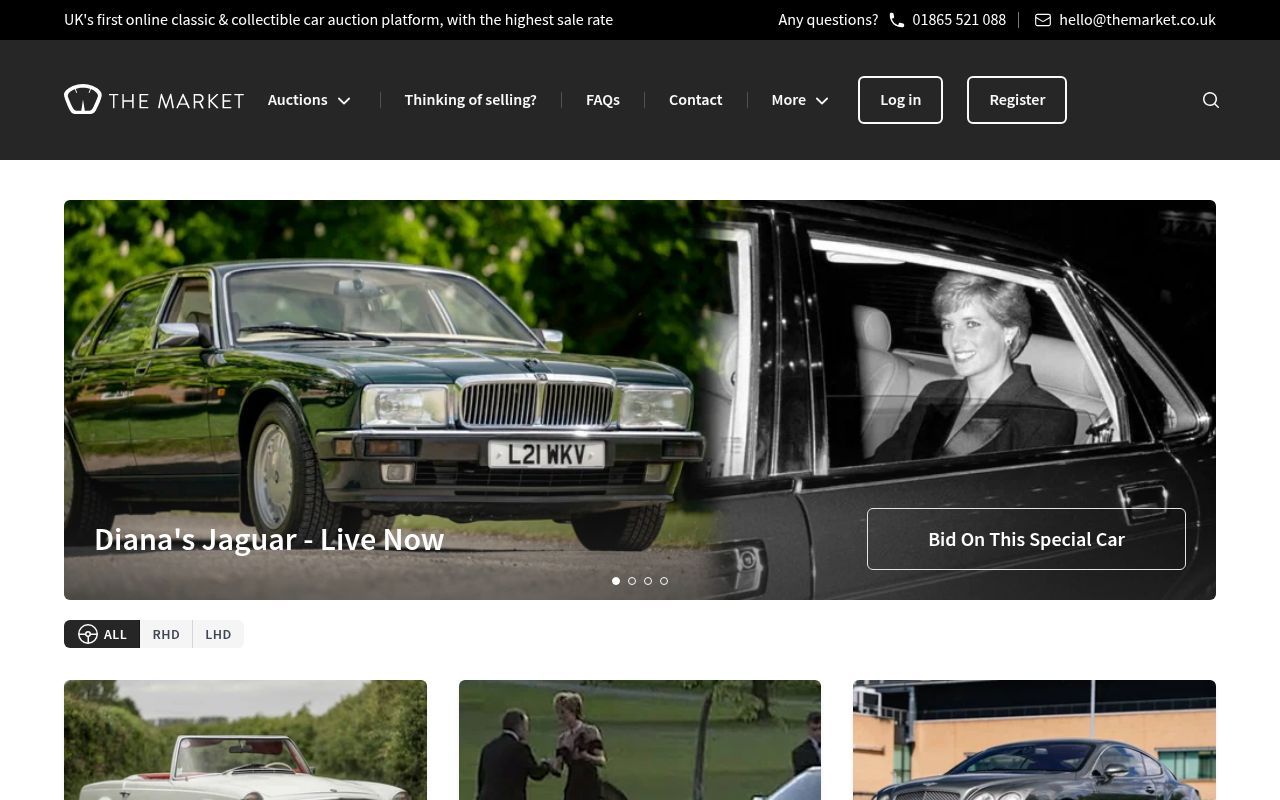 Homepage screenshot of themarket.co.uk