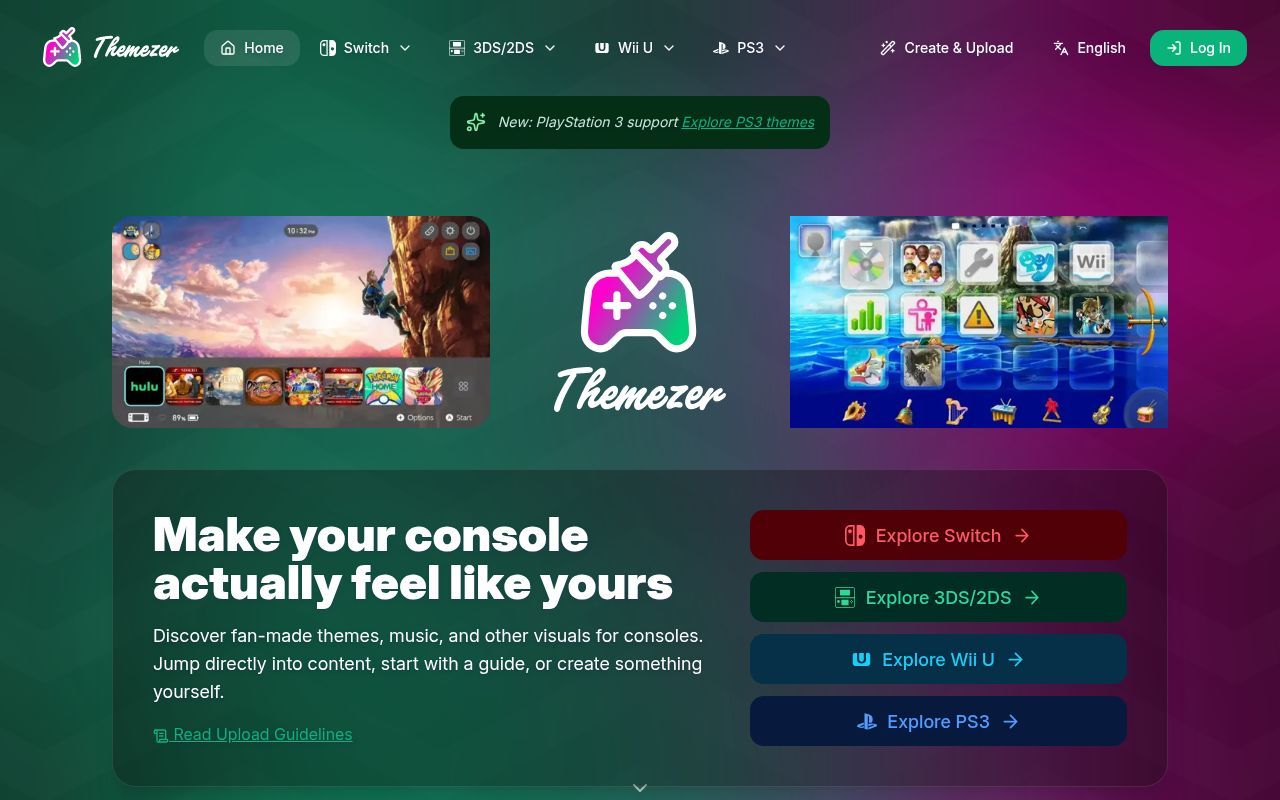 Homepage screenshot of themezer.net