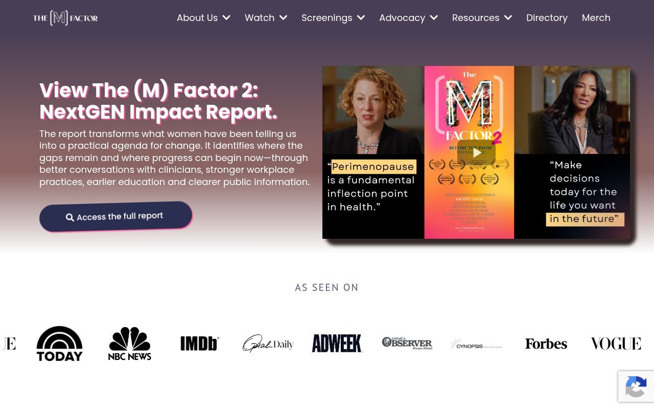 Homepage screenshot of themfactorfilm.com