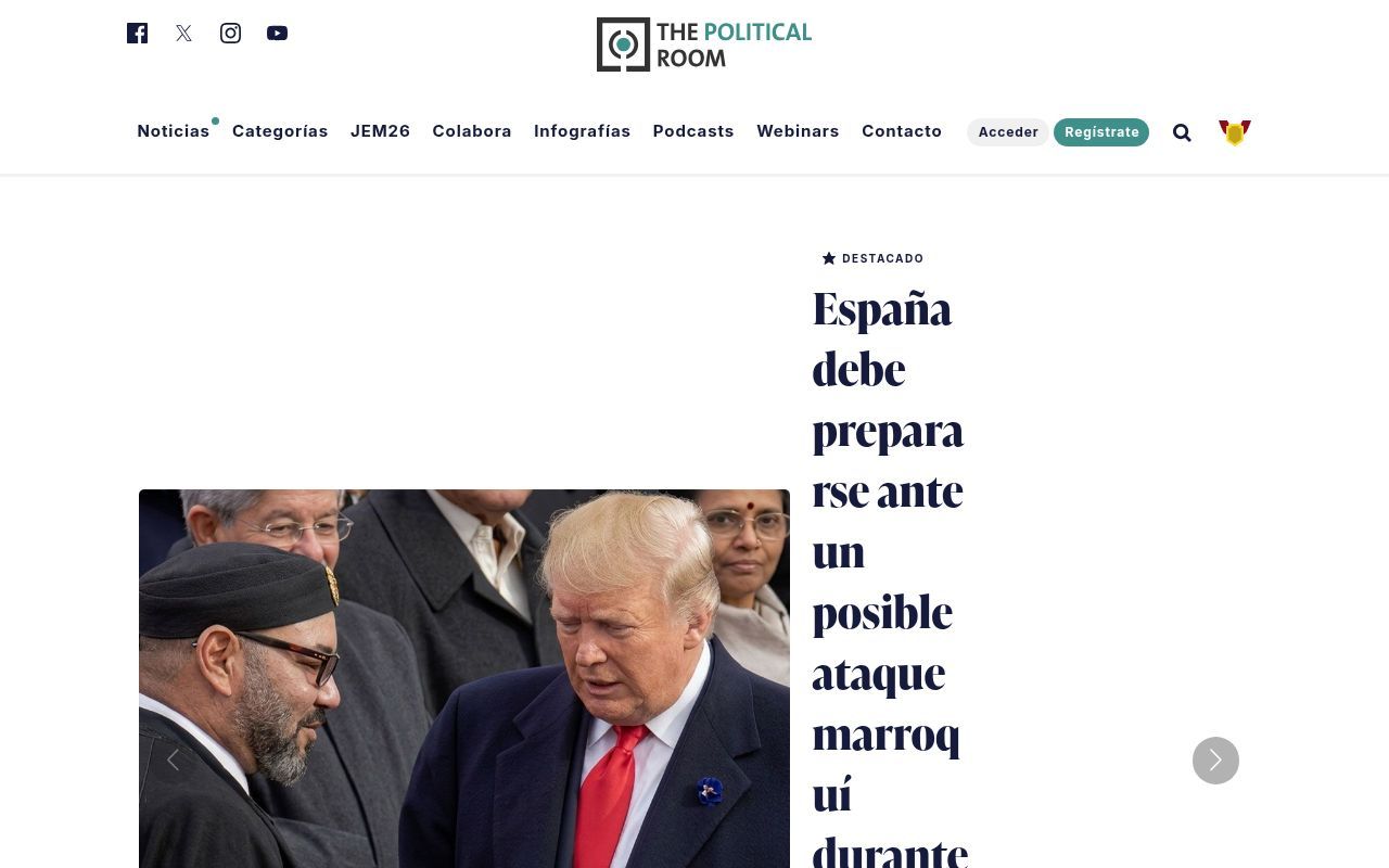 Homepage screenshot of thepoliticalroom.com