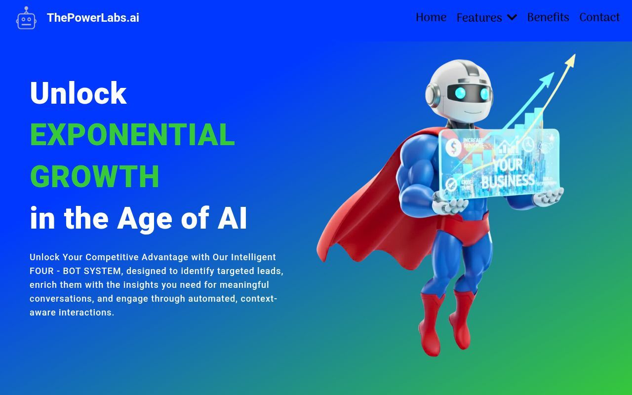 Homepage screenshot of thepowerlabs.ai