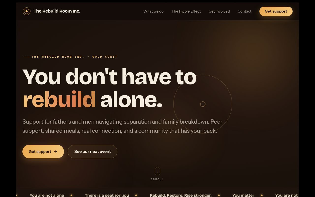 Homepage screenshot of therebuildroom.com.au