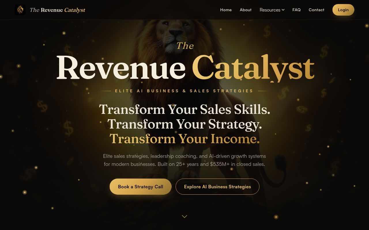 Homepage screenshot of therevcat.com