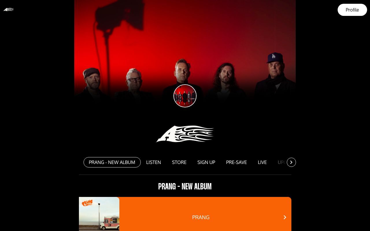 Homepage screenshot of therockbandcalled-a.os.fan