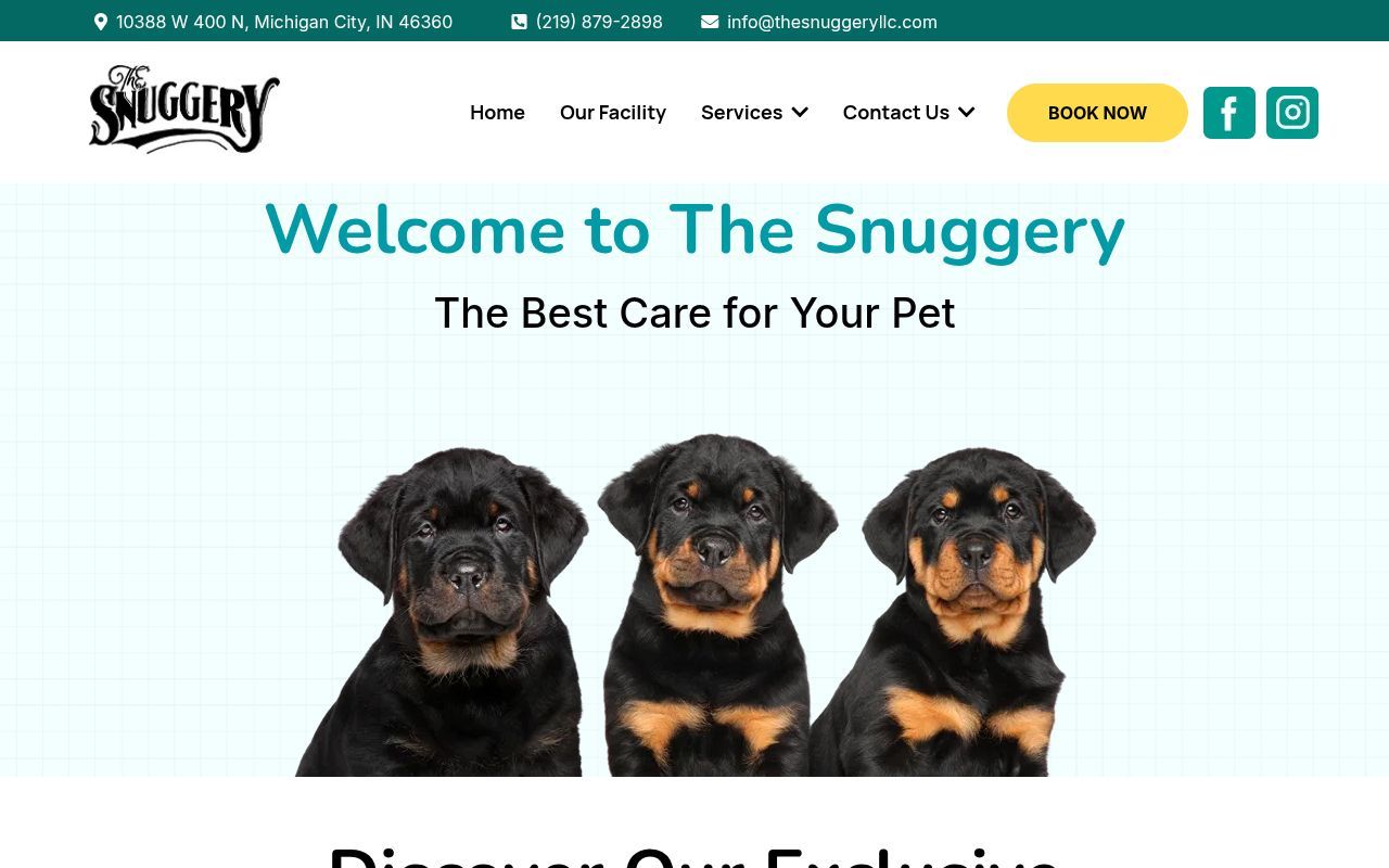 Homepage screenshot of thesnuggeryllc.com