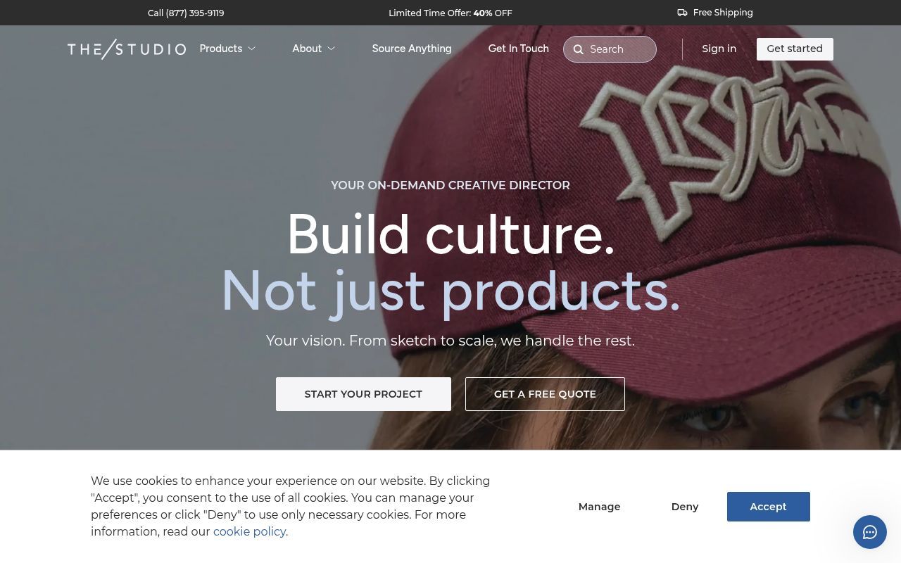 Homepage screenshot of thestudio.com
