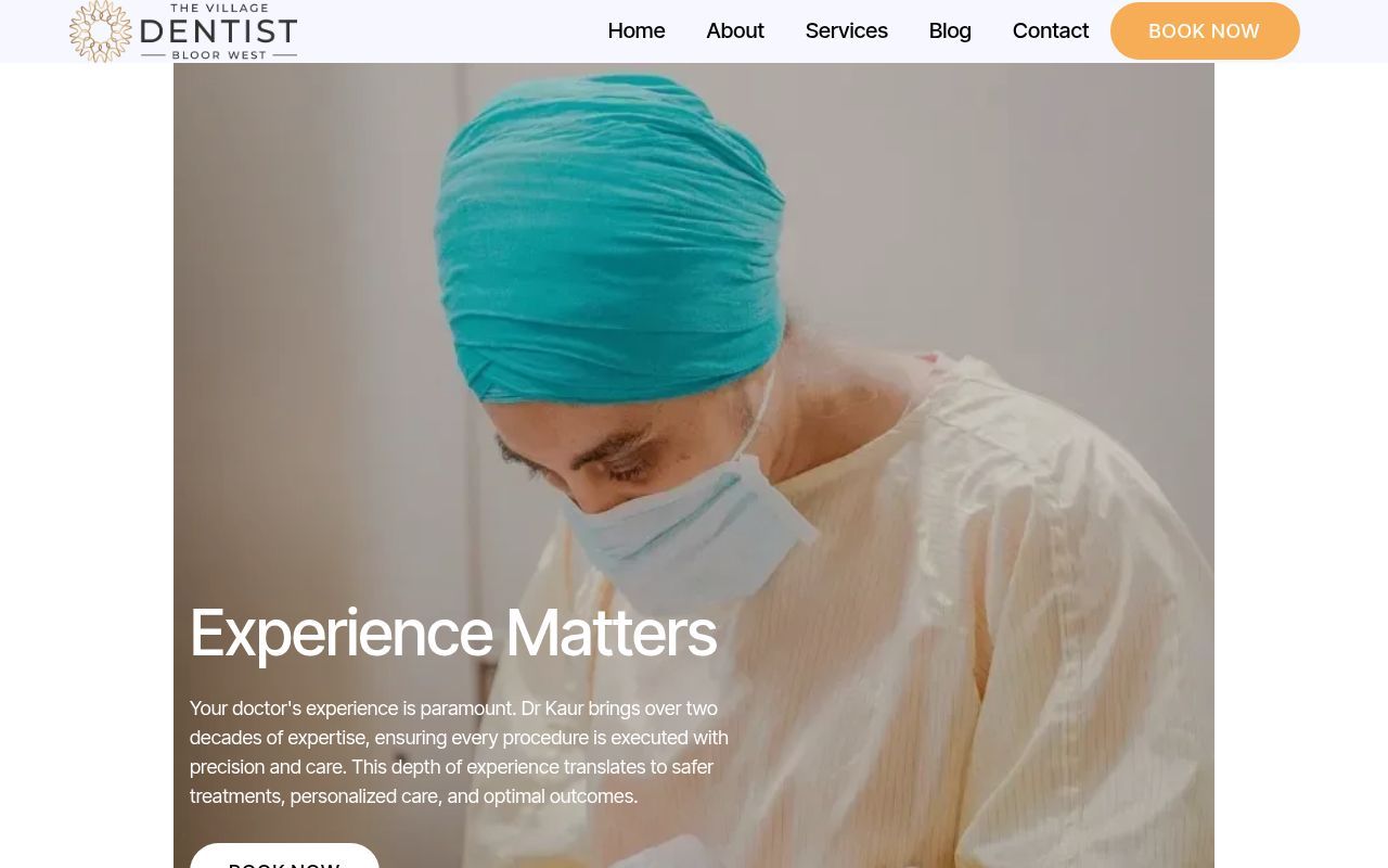 Homepage screenshot of thevillagedentist.com