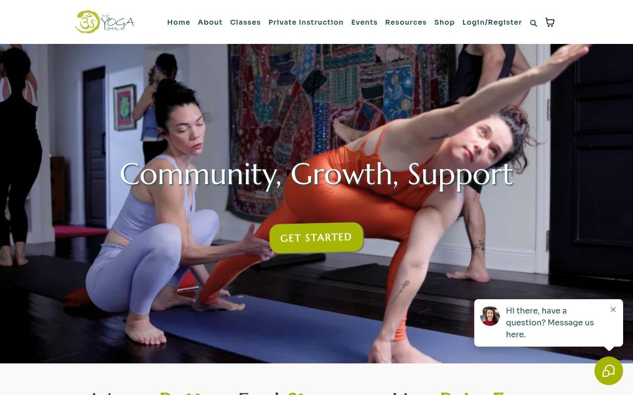 Homepage screenshot of theyogashala.com