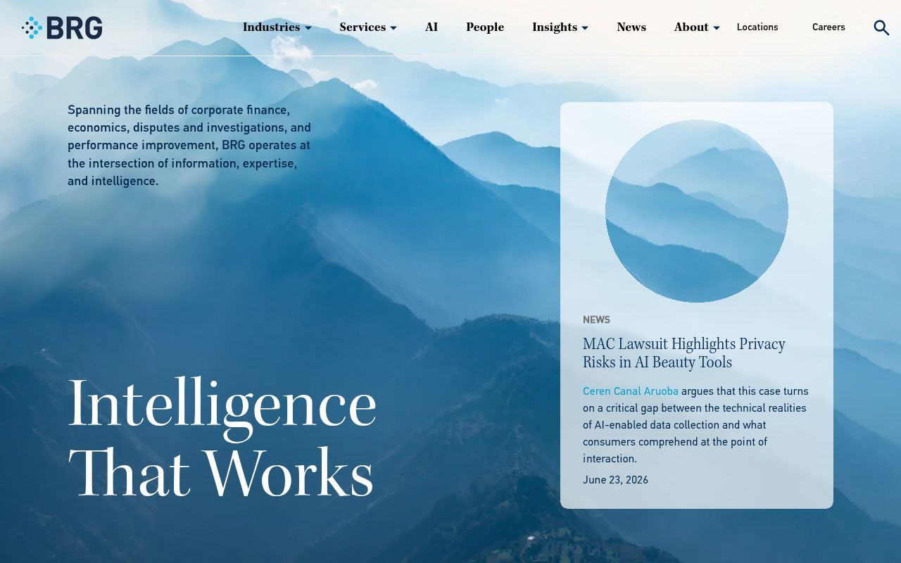 Homepage screenshot of thinkbrg.com